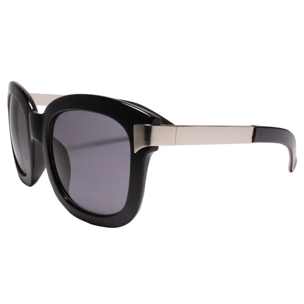 Retro  Look Bold Square Punk Rock Hip Hop Black & Silver Sunglasses